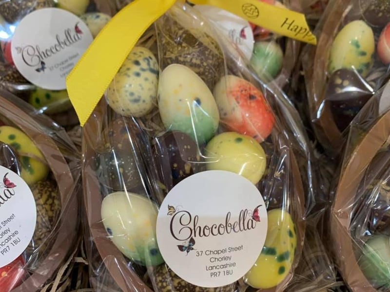 Chocobella, Chorley
The Garside family opened Chocobella, a luxury Belgian chocolate and gift shop in 2014. Their ideas and dreams started off small and soon grew when they moved to a larger premises.
They are passionate about luxury Belgian chocolate, gifts and keeping the town and community vibrant.
Chocobella have a large collection of Belgian chocolate Easter eggs, Easter Belgian chocolate novelties and Easter treats, including dairy free alternatives.
Two to look out for are the hot chocolate Easter egg bombs - chocolate eggs filled with marshmallows; and the extravagant giant STAS luxury milk chocolate Easter egg decorated with sweets - for £100!
Visit www.chocobella.co.uk/