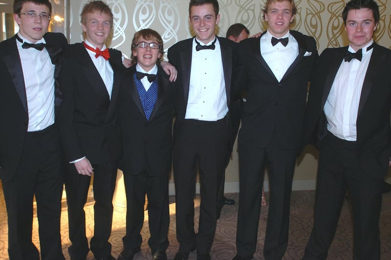 Arnold Sixth Form leavers ball at the Horseshoe Bar, Blackpool Pleasure Beach.
Pic L-R: Richard Parker, Tim Morgan, Ed Sawer, Peter Deuchars, Edwin Bevis and James Lavelle.