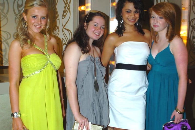 Arnold Sixth Form leavers ball at the Horseshoe Bar, Blackpool Pleasure Beach.
Pic L-R: Claire Harbourne, Lizzie Salmon, Olivia McCrea-Hedley and Jessica Brown.