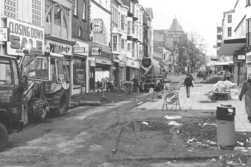 The pedestrianisation of part of Westborough ... it was done in various stages over the years. Scarborough's first pedestrianised shopping precinct was in fact Eastfield's High Street, in 1966.