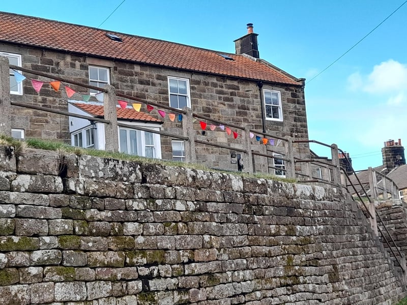 Outside the former Mitre pub in Glaisdale