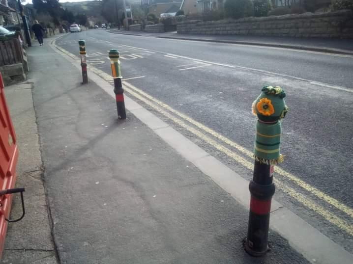 Even the bollards have been decorated
