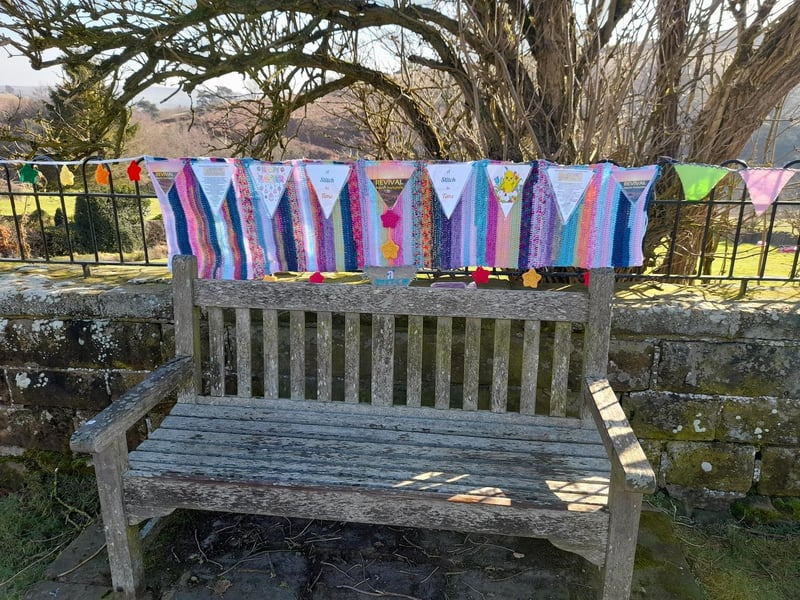 Some of the bunting contains useful information panels