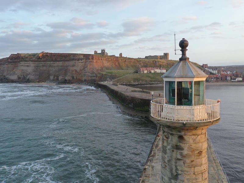 The view from the lighthouse towards the abbey
