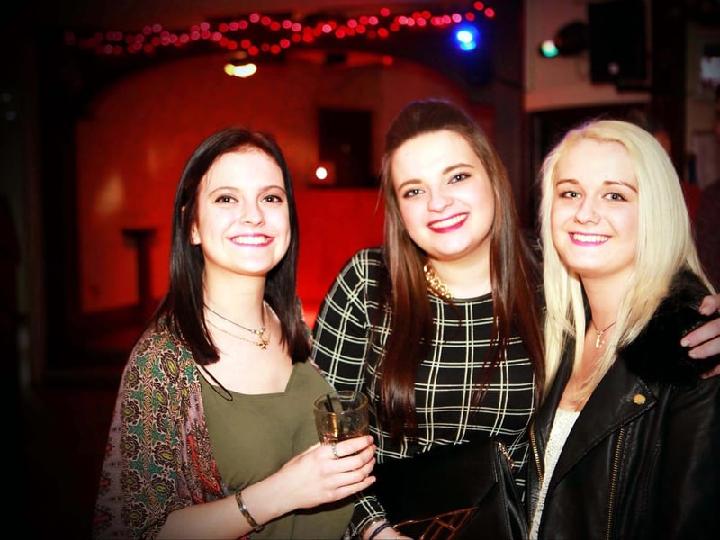 Lucy, Megan and Beth in Bar2B, in 2016.