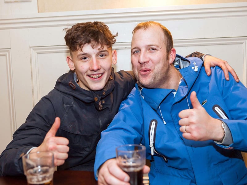 Brandan and Baz enjoy a weekend swill in Bar2B, in November 2016.