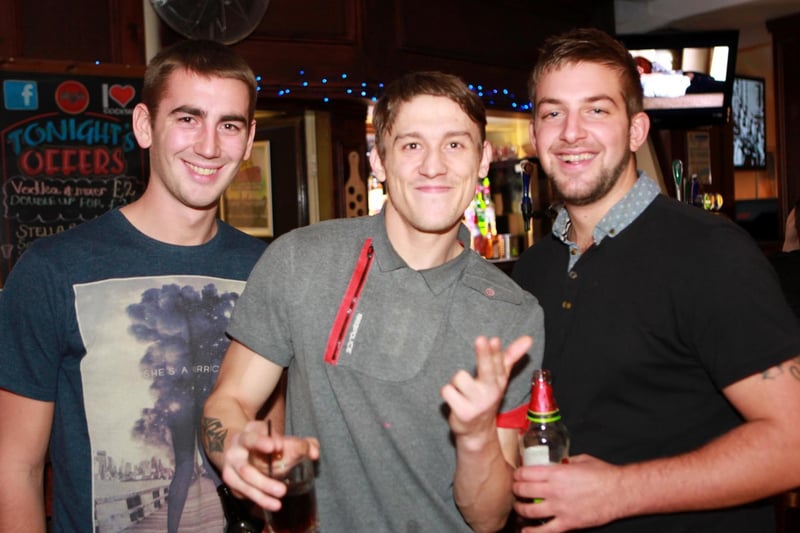 Tom, Nathan and Aaron enjoying themselves in Bar2B, in 2014.