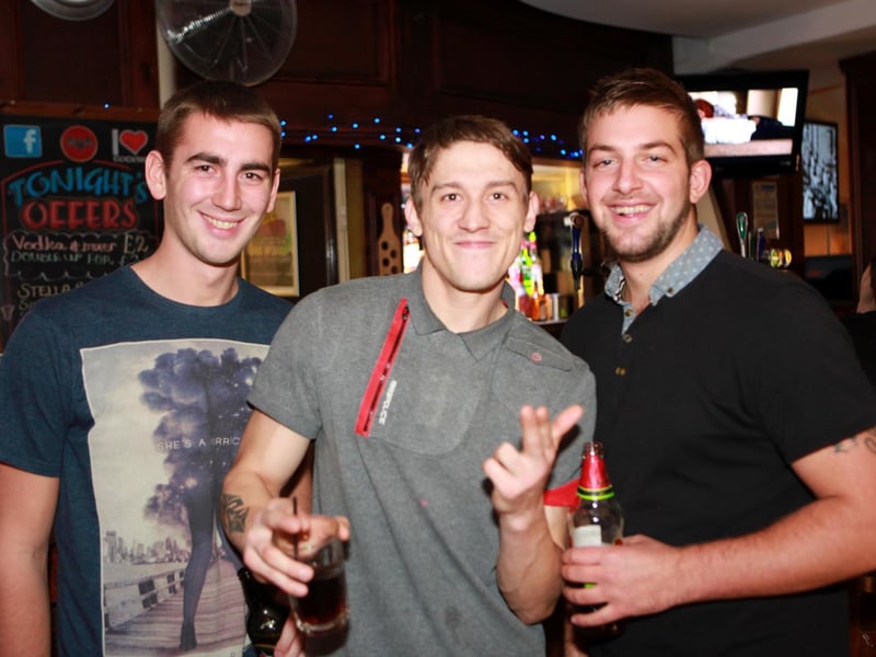 Tom, Nathan and Aaron enjoying themselves in Bar2B, in 2014.
