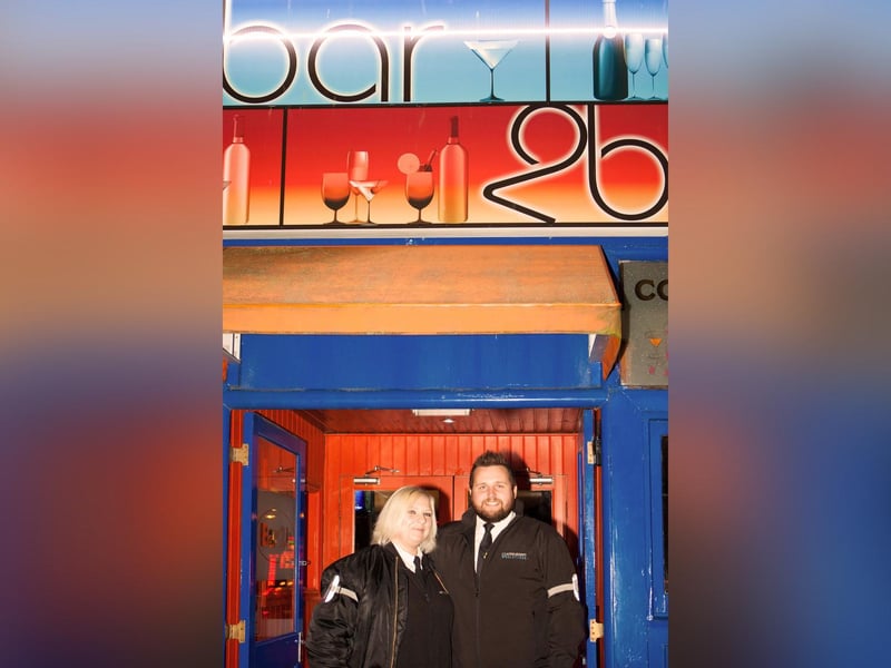 Karen and Matty welcome the punterss into the very popular Bar2B, in 2016.