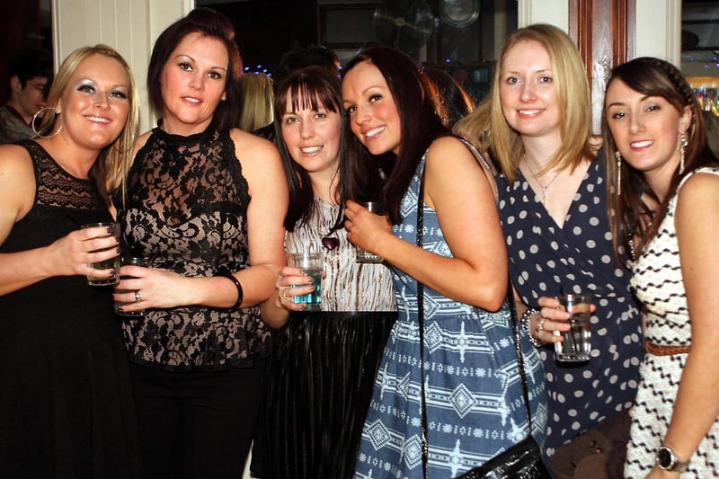 Naomi, Katie, Kerry, Lindsey, Vicky and Jodie in Bar2B, in March 2013.