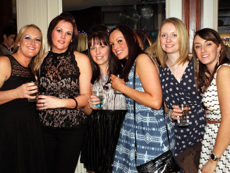 Naomi, Katie, Kerry, Lindsey, Vicky and Jodie in Bar2B, in March 2013.