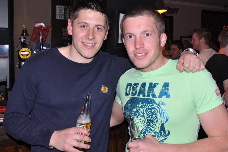 Matt and Karl out for Bank Holiday drinks in Soltz in 2009.