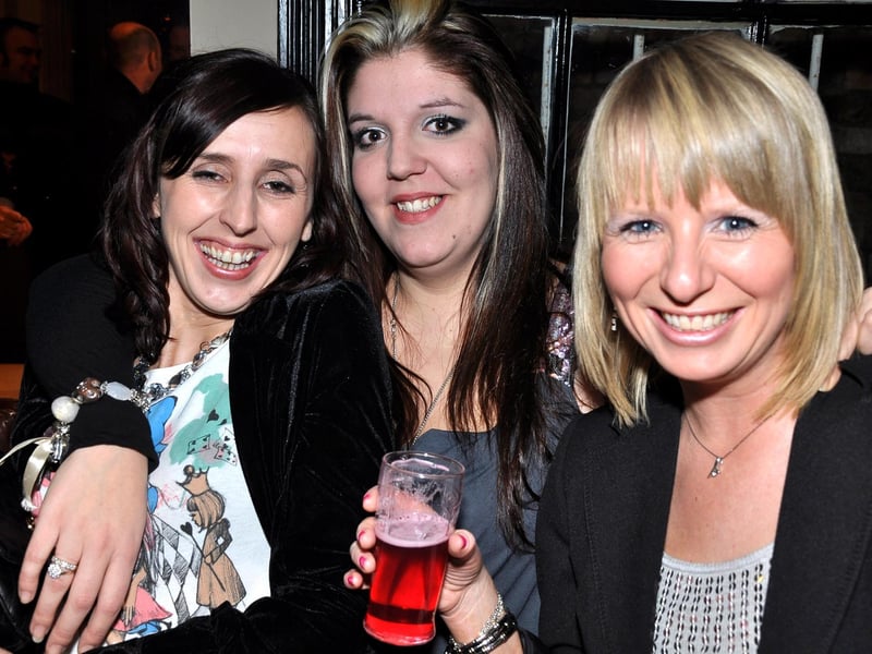 Claire, Claire and Debbie enjoying a night out in Soltz, in 2010.