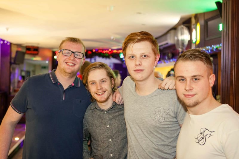 Tom, Nathan, Ginge and Sean in Bar2B, in 2016.