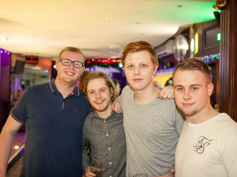 Tom, Nathan, Ginge and Sean in Bar2B, in 2016.