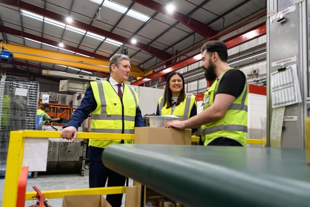 Sir Keir Starmer and Lisa Nandy MP with a What More worker