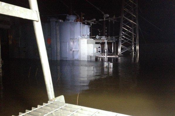 Sub station on Caton Road is flooded in 2015 cutting electricity off for tens of thousands of homes in Lancaster and Morecambe.