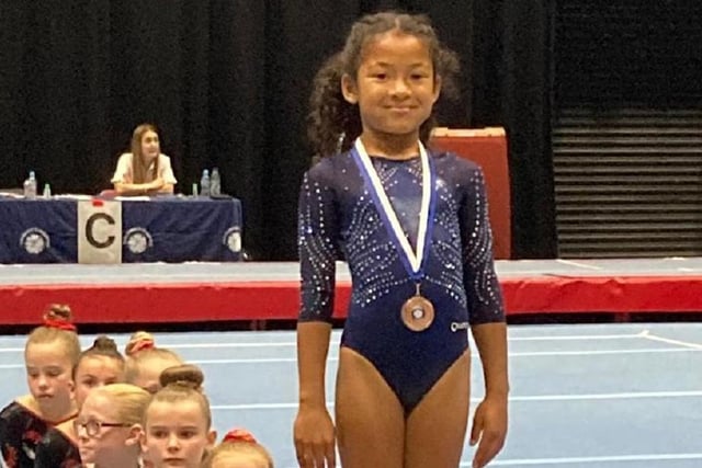 This Wakefield Gym Club tumbler stands on the podium.