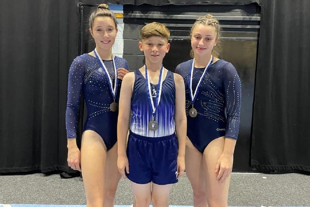 Wakefield Gym Club tumblers show off their medals from the Yorkshire Championships.