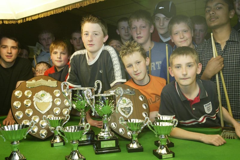 Some of the competitors in the Junior snooker tournament held at Halifax Snooker Club.