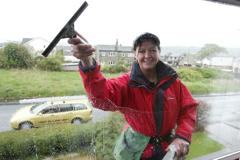 The fastest window cleaner in the world, Janet Palfreyman.