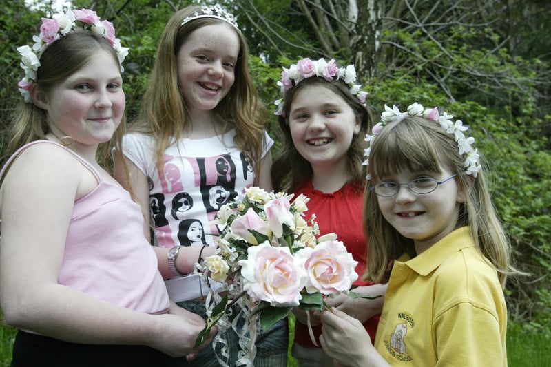The 2004 Walsden Carnival Princess, Sarah Foster with her attendants.