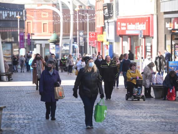 These were the scenes in Blackpool town centre as restrictions eased on April 12.