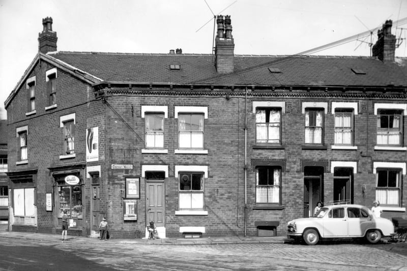 On the left is a sweet shop on Hillidge Place, Hunslet, pictured in August 1964.