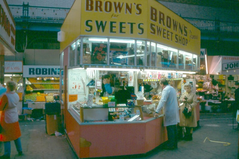 Brown's Sweet Shop on Kirkgate Market pictured in February 1989.