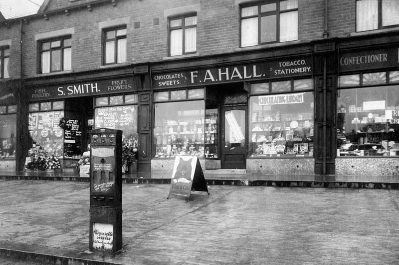 December 1932 and this parade of shops on Stainbeck Road in Meanwood featured a sweet shop run by Francis Annie Hall. It also sold toys, tobacco and stationary.