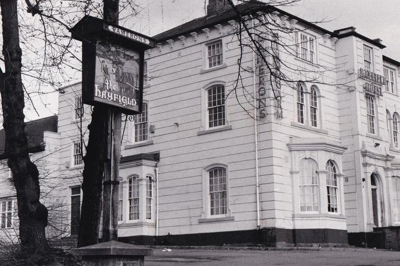 The notorious Hayfield Hotel on Chapeltown Road. Pictured here in March 1985.