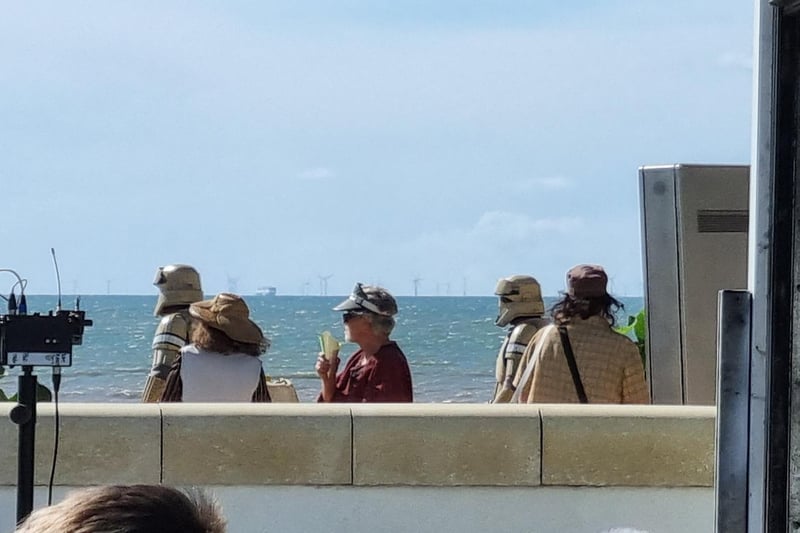 Residents were thrilled after the first sightings of Stormtroopers, elite soldiers of the Galactic Empire, were seen on Cleveleys promenade yesterday. Stormtroopers may pose problems for series protagonist Cassian Andor, a soldier, pilot, and intelligence officer who joins a Rebel mission to stay plans for the Death Star.