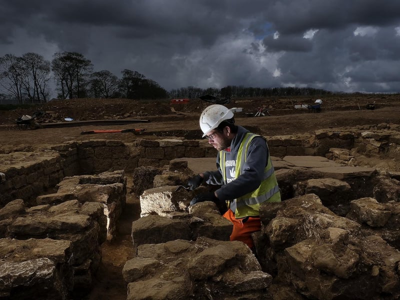 Field Archaeologist Martyn King works on the site.