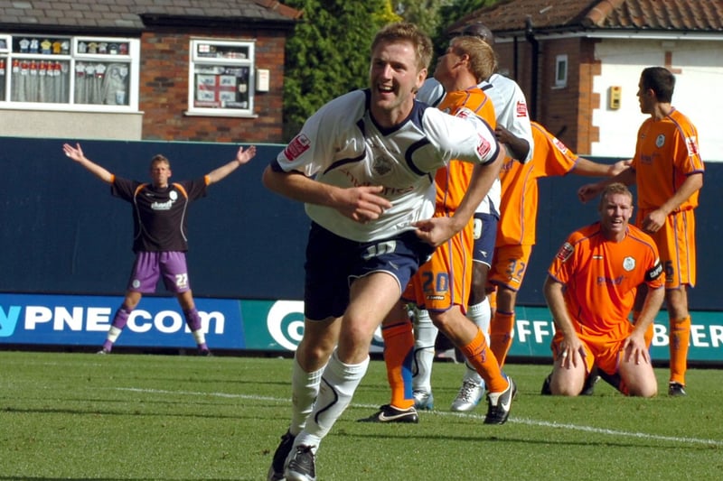 Paul Gallagher scores his first Preston goal against Sheffield Wednesday