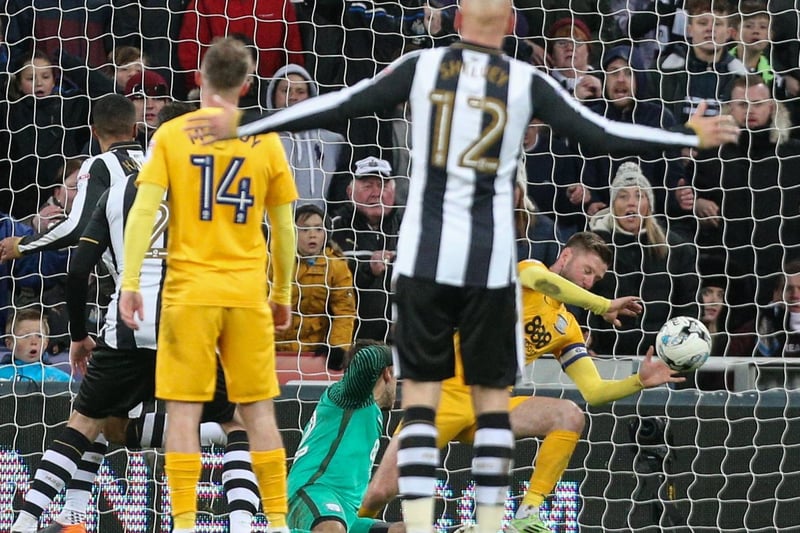 Great save on the line from Paul Gallagher against Newcastle but it earned him a red card at St James' Park.