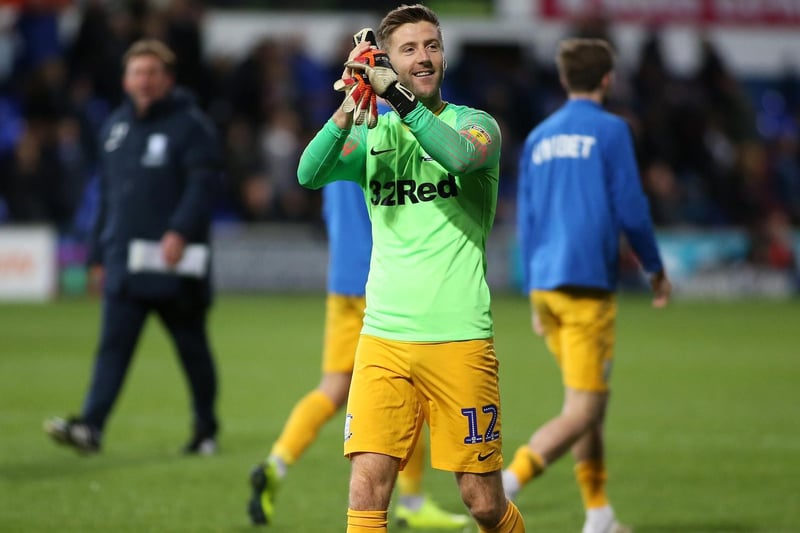 Paul Gallagher took over as PNE's goalkeeper gloves at Ipswich in November 2018