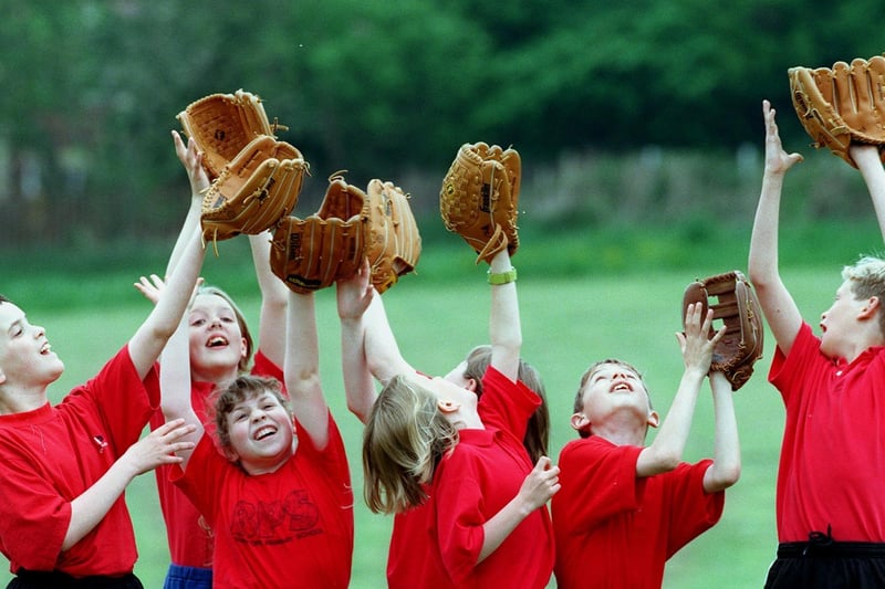 Pupils at Bramhope Primary enjoy catching practise during a baseball day held at the school.