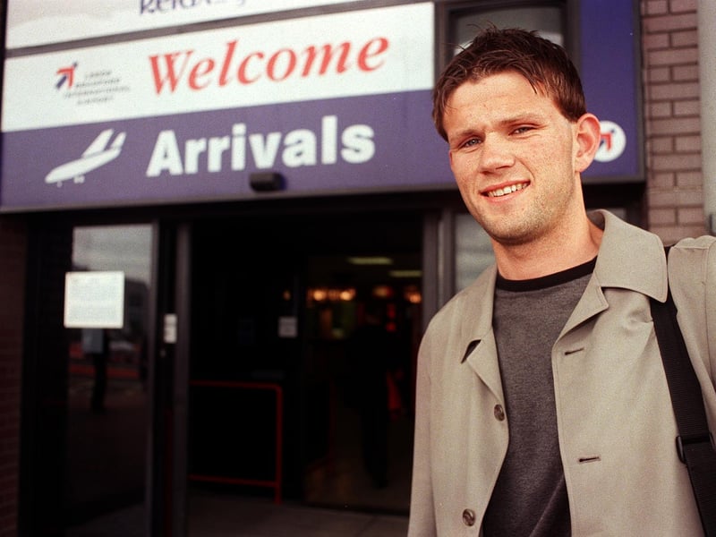 New Leeds United signing Eirik Bakke touched down at Leeds Bradford Airport.