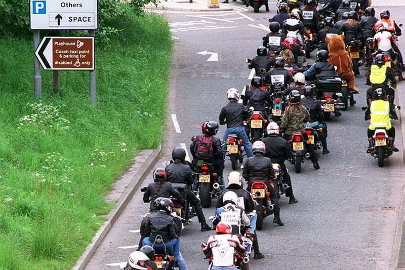 Members of the Leeds branch of the Motorcycle Action Group took to the city's streets to draw attention to their campaign for motorcycles to have the use of bus lanes.