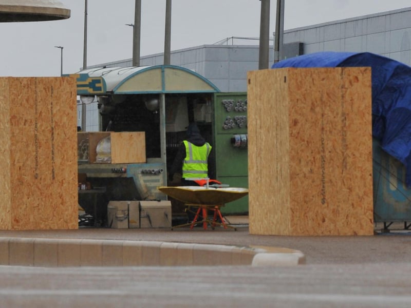 After dressing the sets crew from E&E Industries, associated with Star Wars, began moving in the props to resemble what appeared to be a small village.