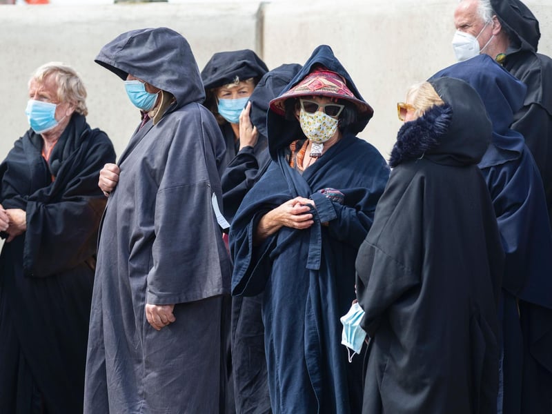 The extras for Andor on set waiting to film scenes for the 12-part Disney + series