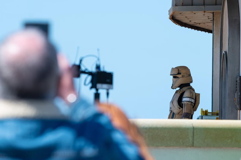 The first Shoretroopers were spotted on the Cleveleys set