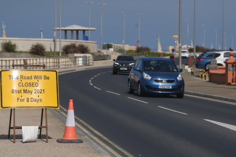 Access was restricted to traffic at the seafront while filming was taking place.