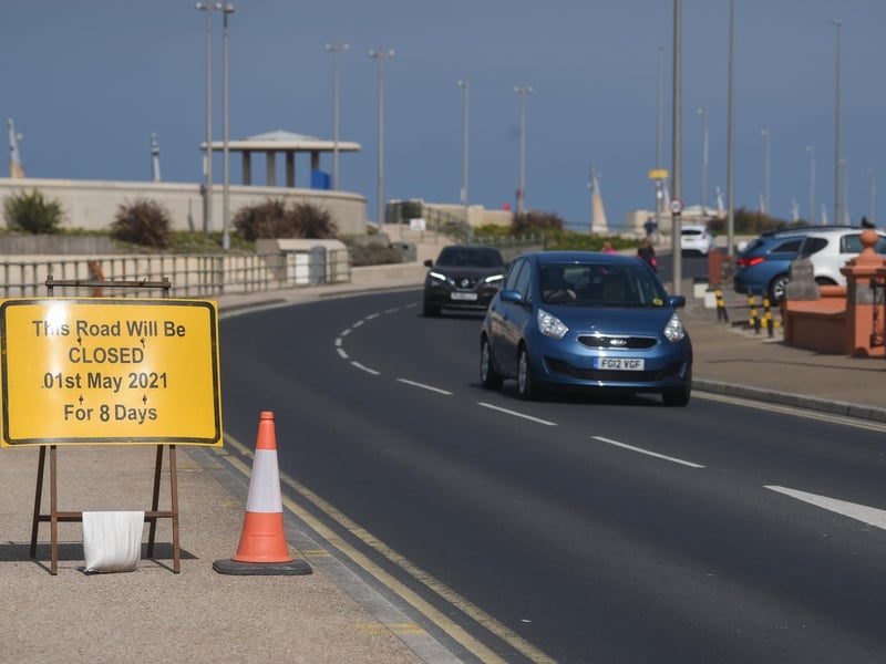 Access was restricted to traffic at the seafront while filming was taking place.