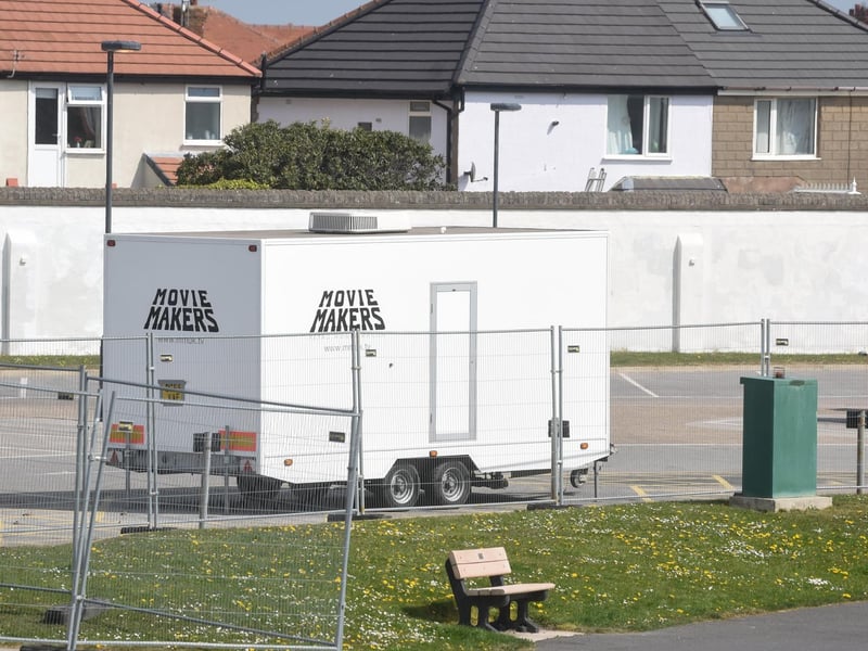 The crew took over the Jubilee Park car park while filming was taking place.