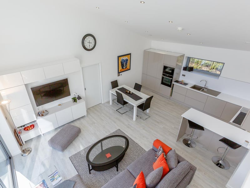 Open plan living within the eco home
