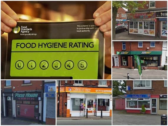 Hygiene ratings for Preston, Chorley & South Ribble takeaways visited this year