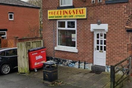 China Star, 14 Cowling Brow, Chorley PR6 0QF | 1 star | Last inspected March 1, 2021