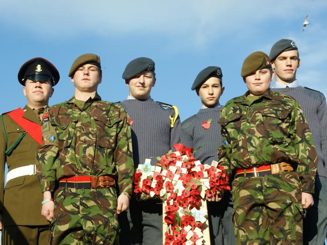 Remembrance Day service in Whitby.