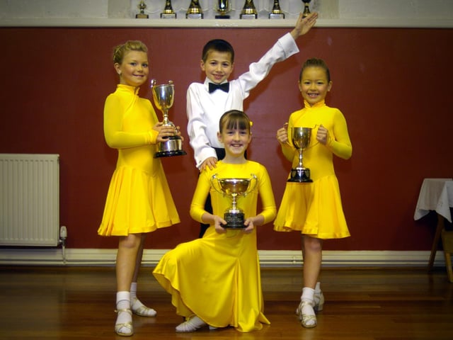 Ballroom dancing winners from LP Dance Centre, pictured with their trophies.